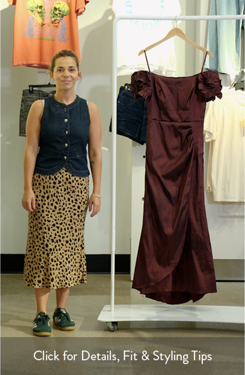 Off the Shoulder Taffeta Sheath Gown, sales video thumbnail