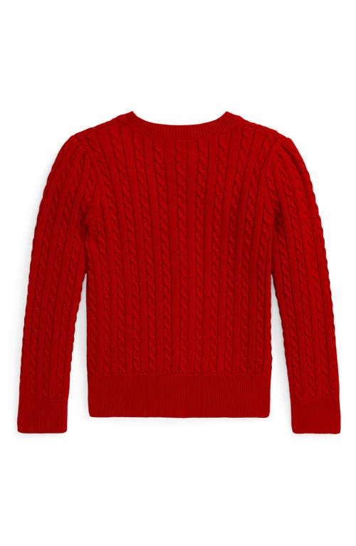 Polo Ralph Lauren Kids' Mini Cable Knit Cardigan In Red