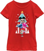 Disney Doorables Girls' Christmas Stack us Under the Tree Graphic Tee