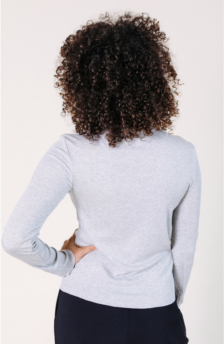 POPLINEN Norma Modal Ribbed Turtleneck, Alternate, color, Heather Gray