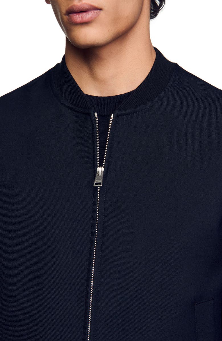 SANDRO Zip-up varsity jacket, Alternate, color, 