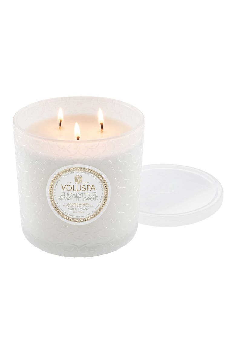 Eucalyptus & White Sage Boxed Luxe Candle, Main, color, EUCALYPTUS & WHITE SAGE