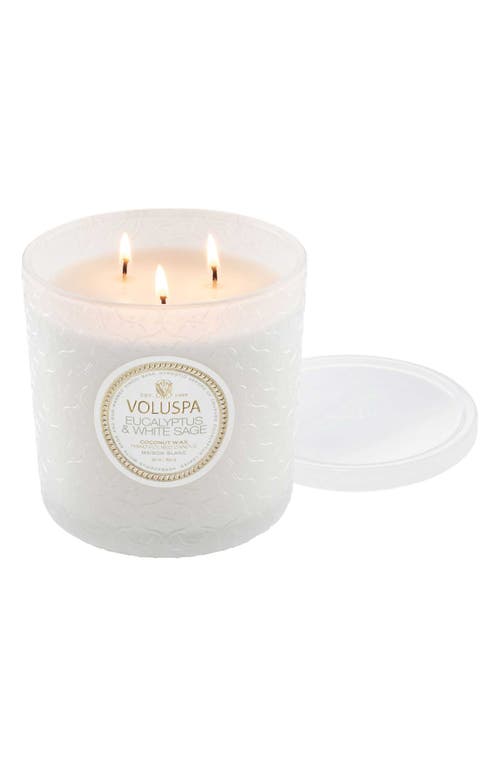 Voluspa Eucalyptus & White Sage Boxed Luxe Candle In Eucalyptus & White Sage
