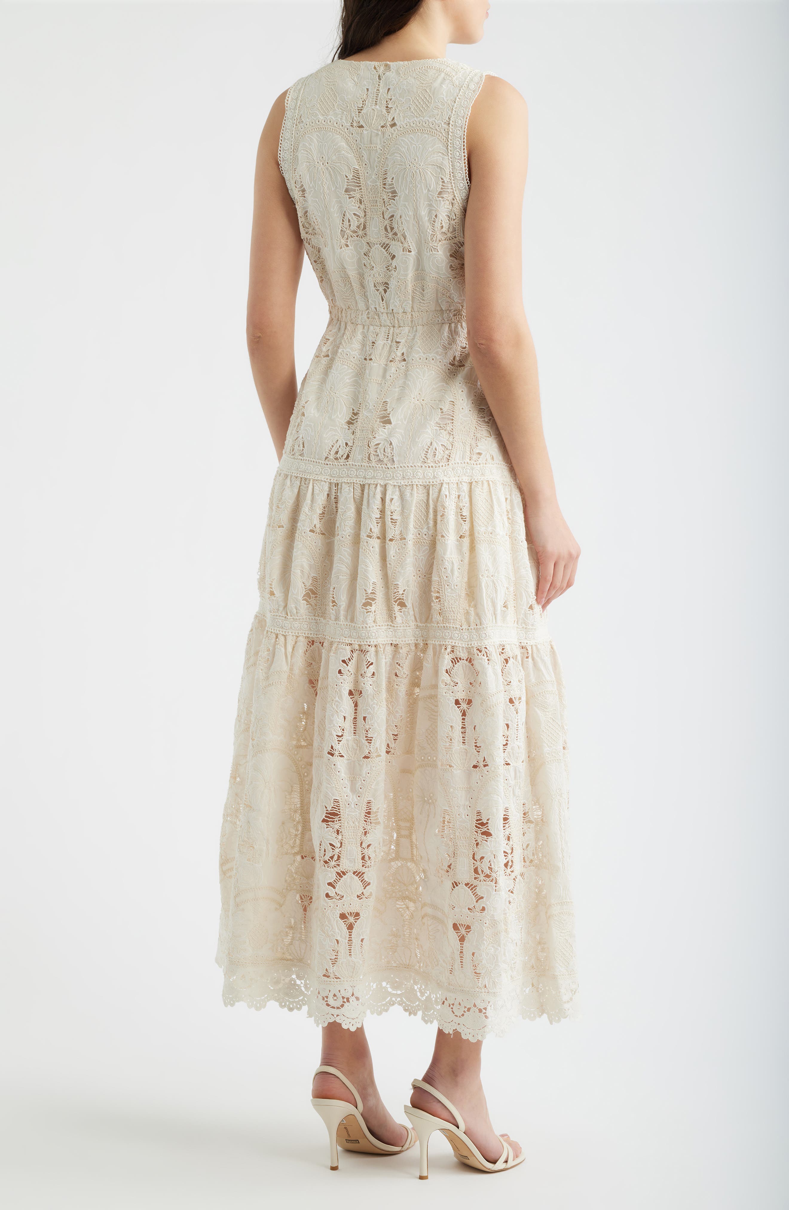 Francia Embroidered Lace Midi Dress - image 2