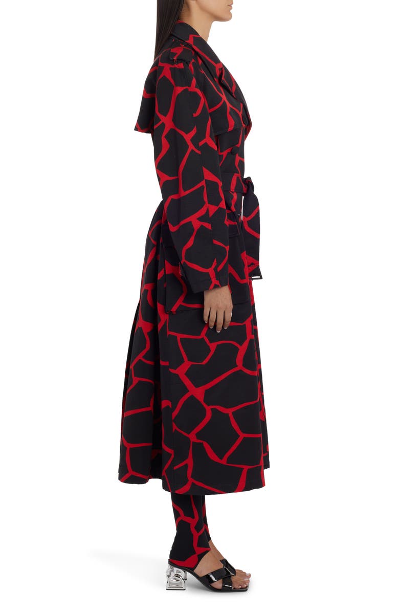 Dolce&Gabbana Giraffe Print Cotton Blend Trench Coat, Alternate, color,