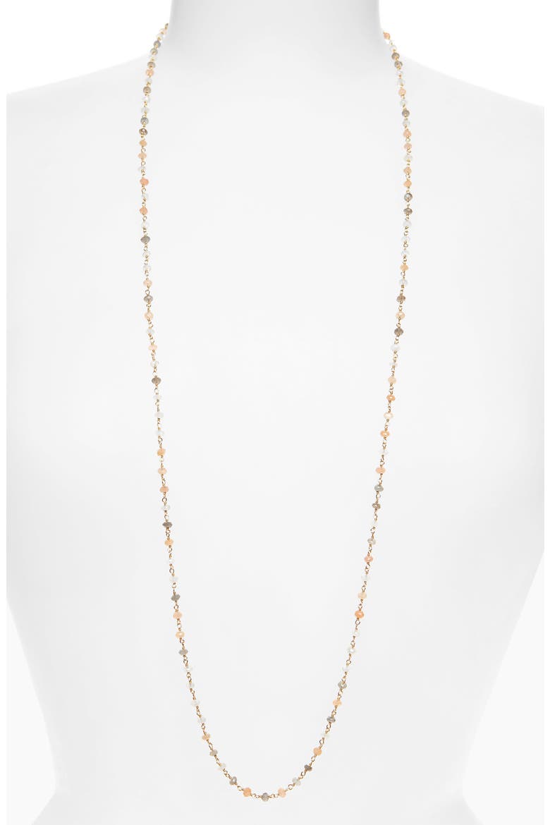 Rhea Long Quartz Station Necklace, Alternate, color, GOLD
