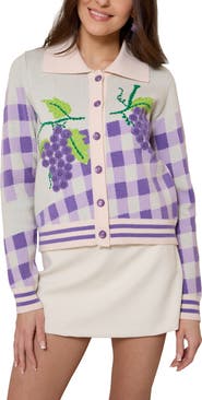 SAACHI Vineyard Gingham Knit Cardigan