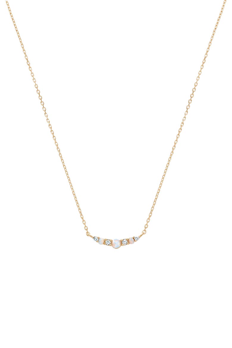 Sterling Silver 18k Gold Plated Cloris Necklace Dainty Delicate, Main, color, Gold