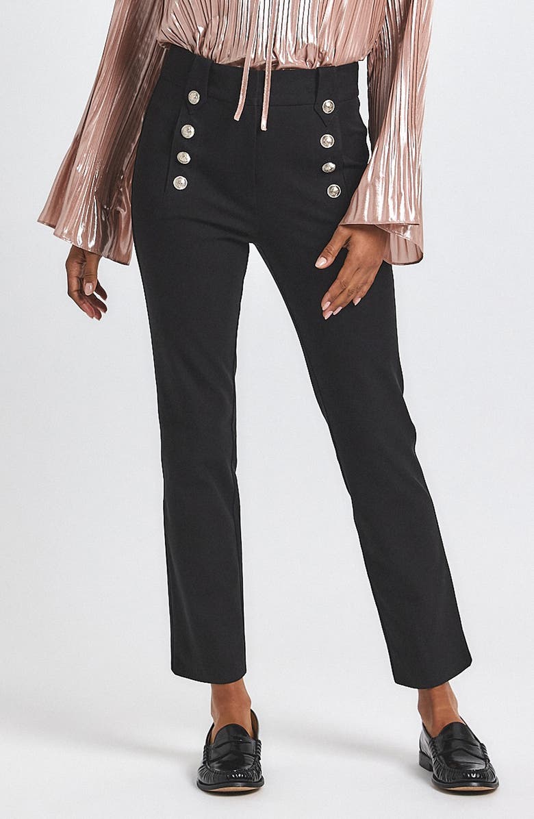 Derek Lam 10 Crosby Robertson Slim Straight Leg Pants, Main, color, Black