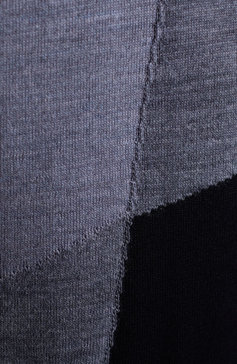 Bugatchi Colorblock Merino Wool Polo Sweater, Alternate, color, Zinc