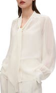 Lilysilk Bow Tie Sheer and Lightweight Silk Jasmine Blouse