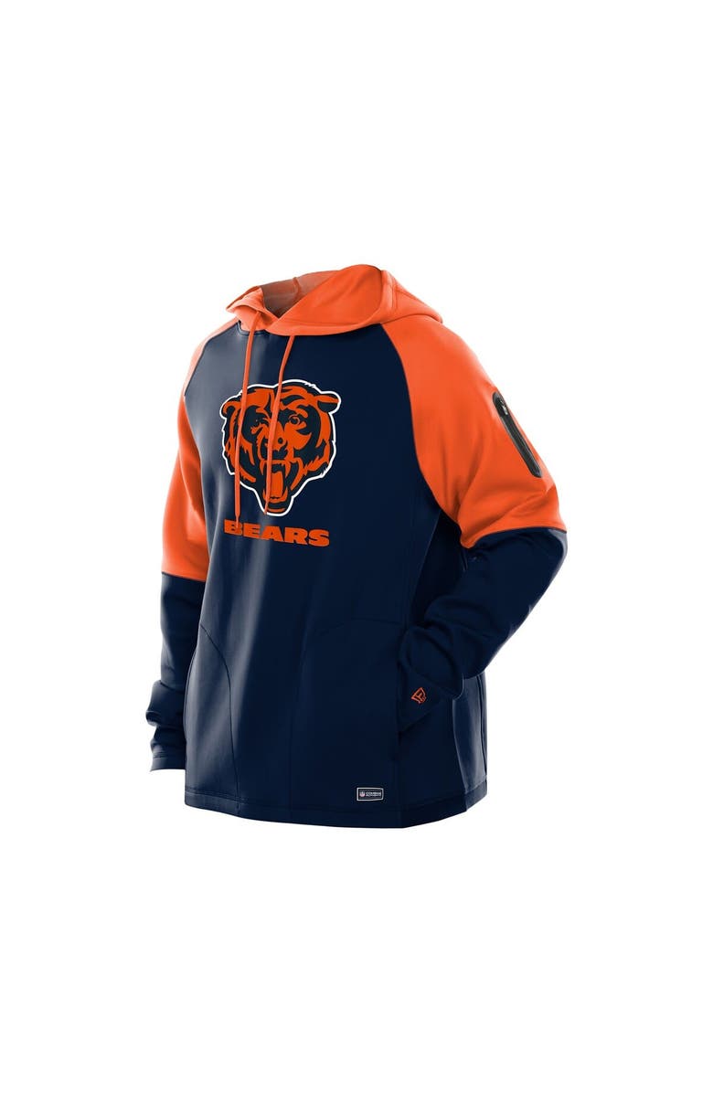 New Era Men's New Era  Navy Chicago Bears Combine Authentic Color Block Raglan Pullover Hoodie, Alternate, color, 