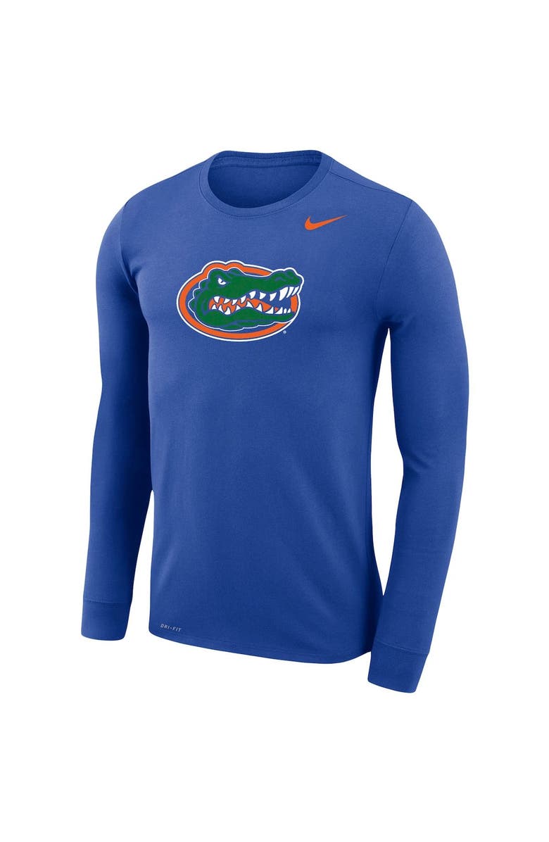 Nike Men's Nike Royal Florida Gators School Logo Legend Performance Long Sleeve T-Shirt, Alternate, color,