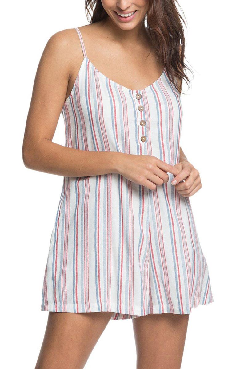 Roxy Coconut Sunshine Stripe Romper, Main, color,