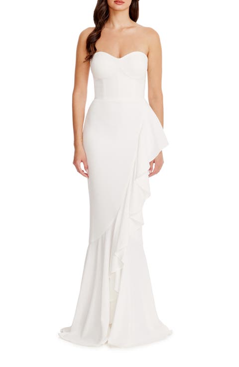 Paris Ruffle Strapless Mermaid Gown