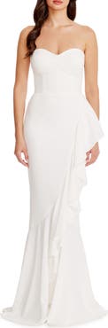 Dress the Population Paris Ruffle Strapless Mermaid Gown