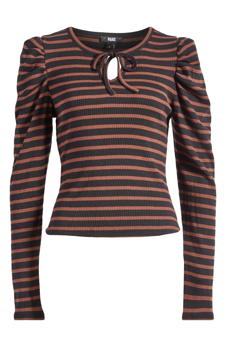 PAIGE Lorna Stripe Keyhole Tie Neck Top, Alternate, color,