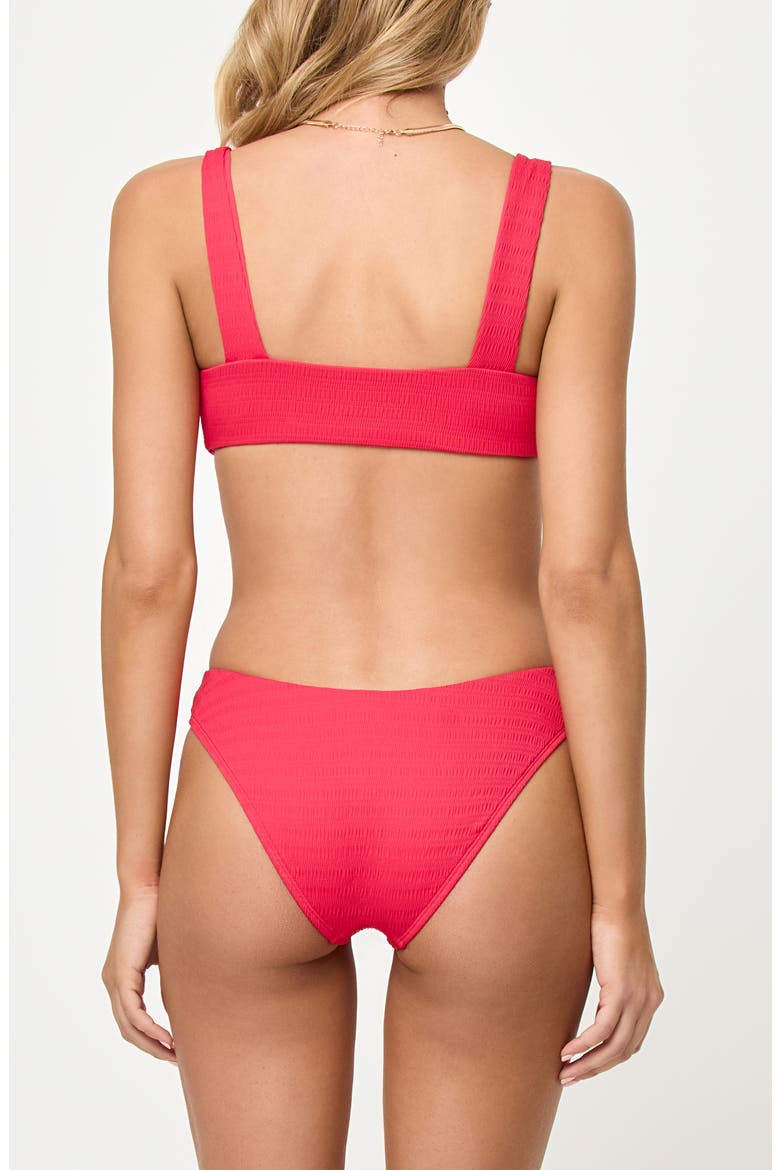 Willow Pucker Textured Bikini Top, Alternate, color, POUT
