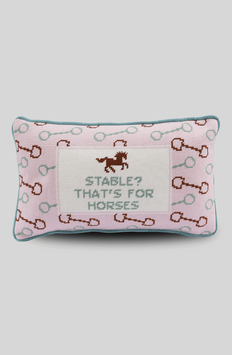 Furbish Studio Stable Needlepoint Pillow, Main, color, Stable