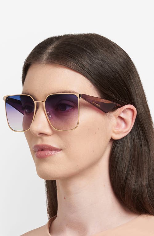 Etro 58mm Gradient Square Sunglasses In Gold