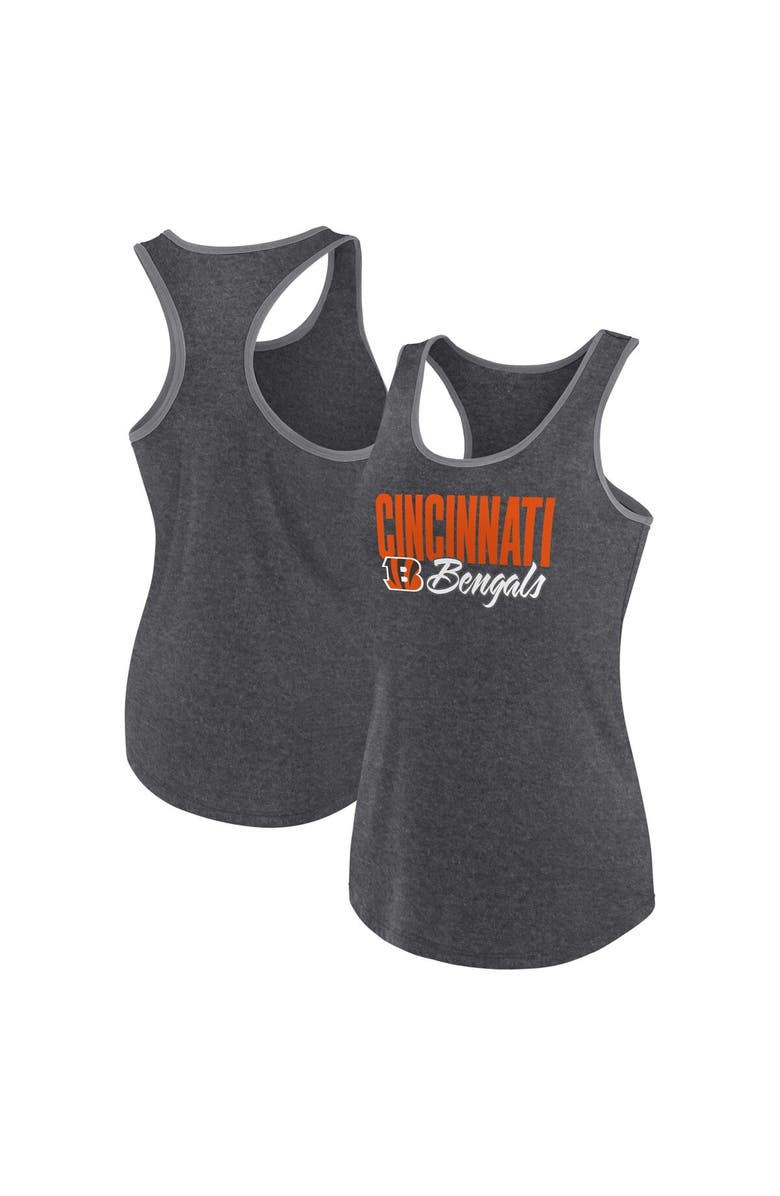 FANATICS Women's Fanatics Branded Heather Black Cincinnati Bengals Plus Size Fuel Tank Top, Main, color, Heather Black