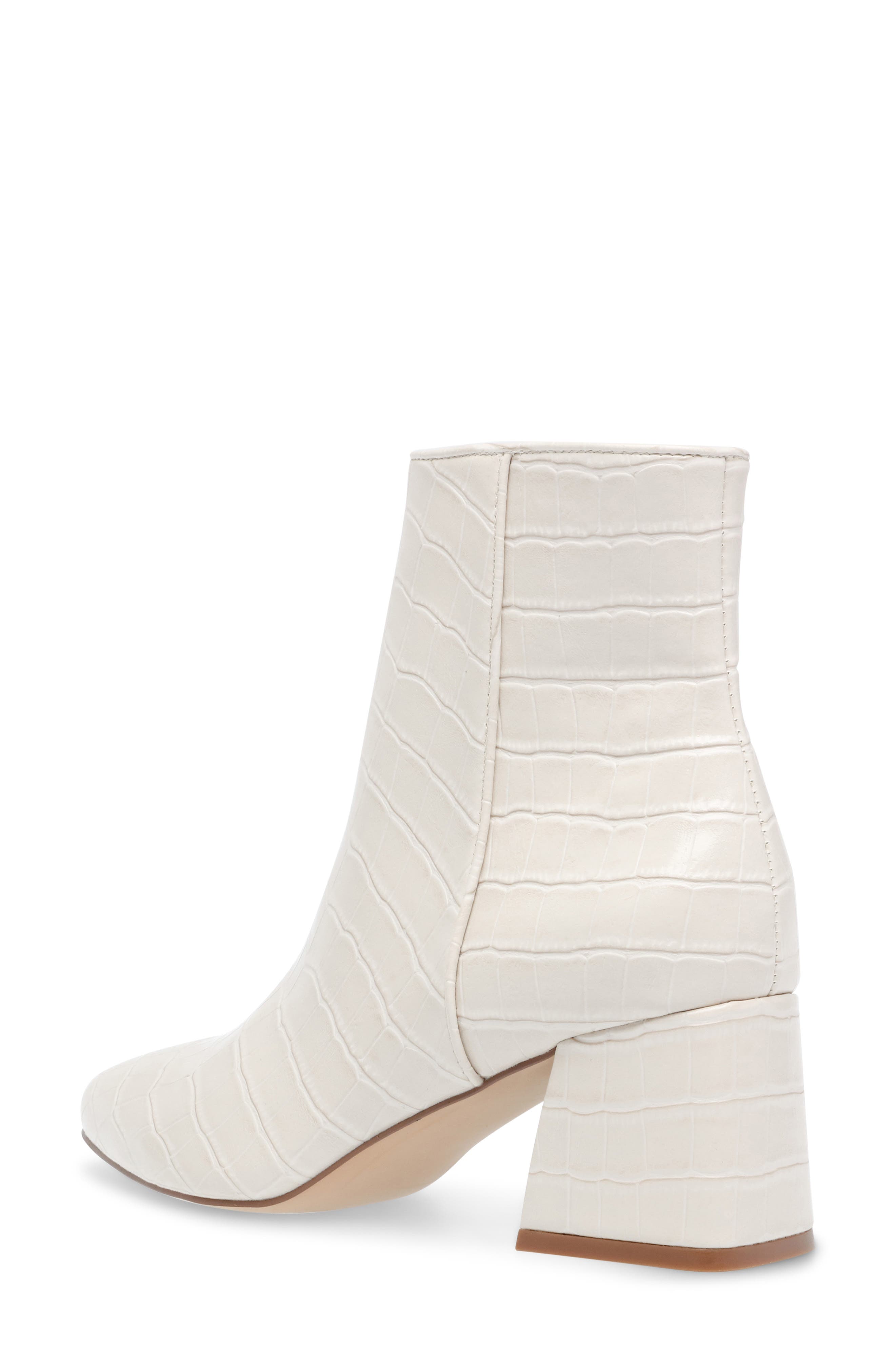 Darma Block Heel Bootie, Alternate, color, BONE CROCO PRINT