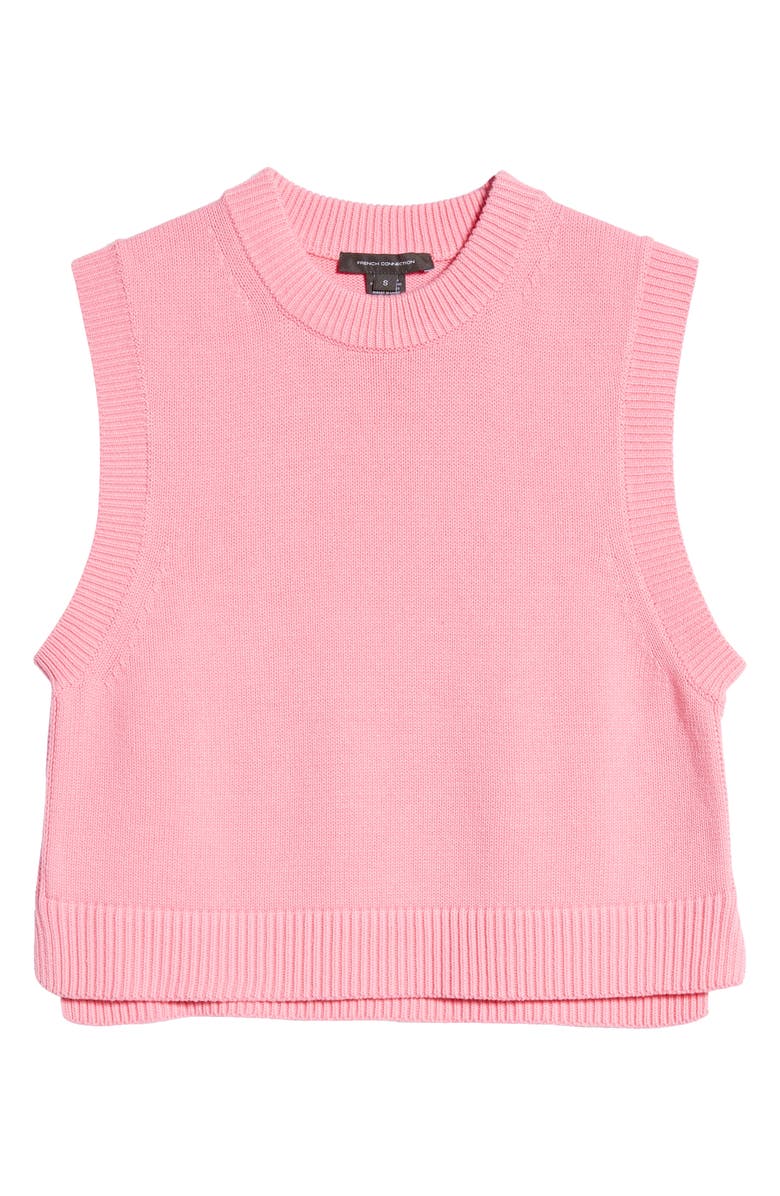 French Connection Cotton Sweater Vest, Alternate, color, Aurora Pink