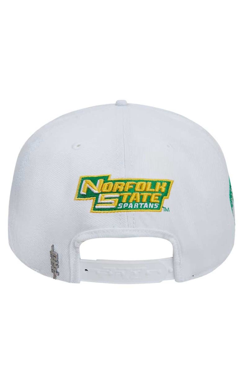 PRO STANDARD Men's Pro Standard White Norfolk State Spartans Mascot Evergreen Wool Snapback Hat, Alternate, color, 
