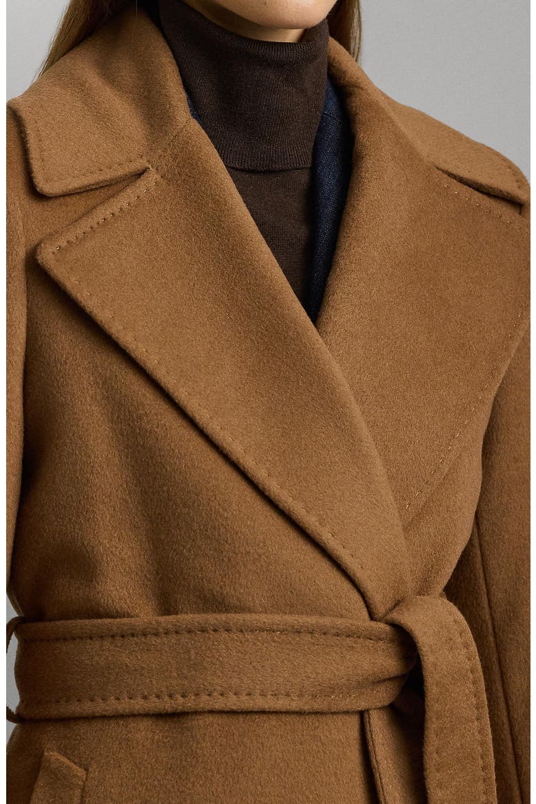 Belted Wool Blend Wrap Coat, Alternate, color, NEW VICUNA
