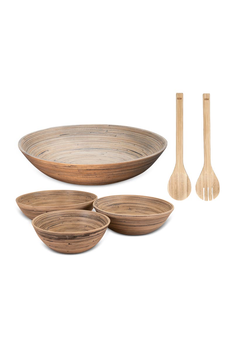 Lexa 5 Piece Bowl and Utensil Set, Main, color, Black