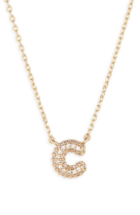 Pavé Crystal Initial Necklace