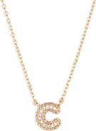 BP. Pavé Crystal Initial Necklace