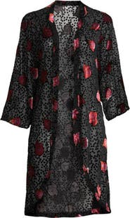 SAACHI Rose Velvet Burnout Ruana