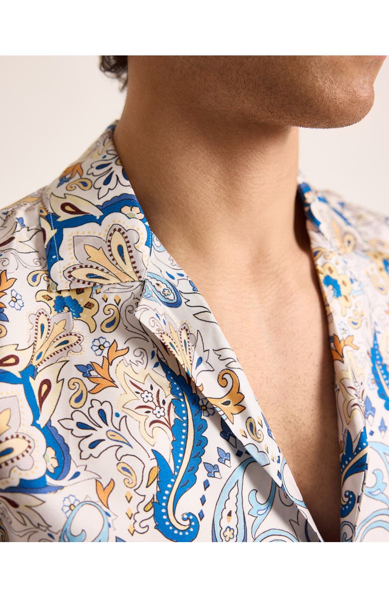 Orlebar Brown Maitan Silk Relaxed Fit Silk Fairground Shirt, Alternate, color, Multi/Blue