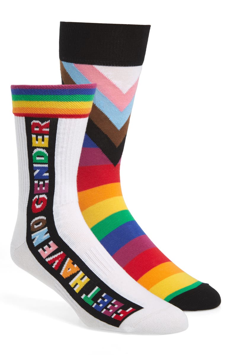 Happy Socks x Phluid Project Feet Have No Gender 2-Pack Socks, Main, color,