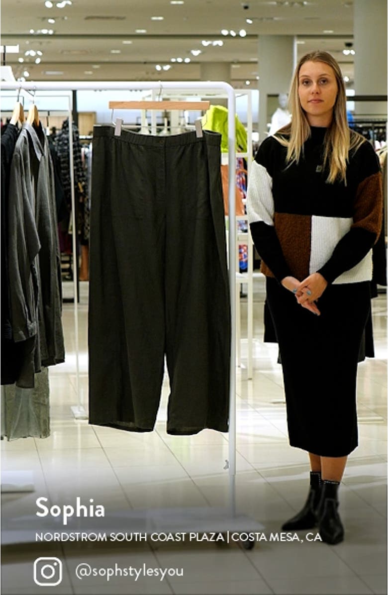 Wide Leg Organic Linen Ankle Pants, sales video thumbnail