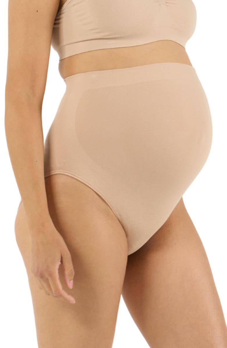 Cache Coeur Essentiel seamless maternity maxi brief, Alternate, color, Black