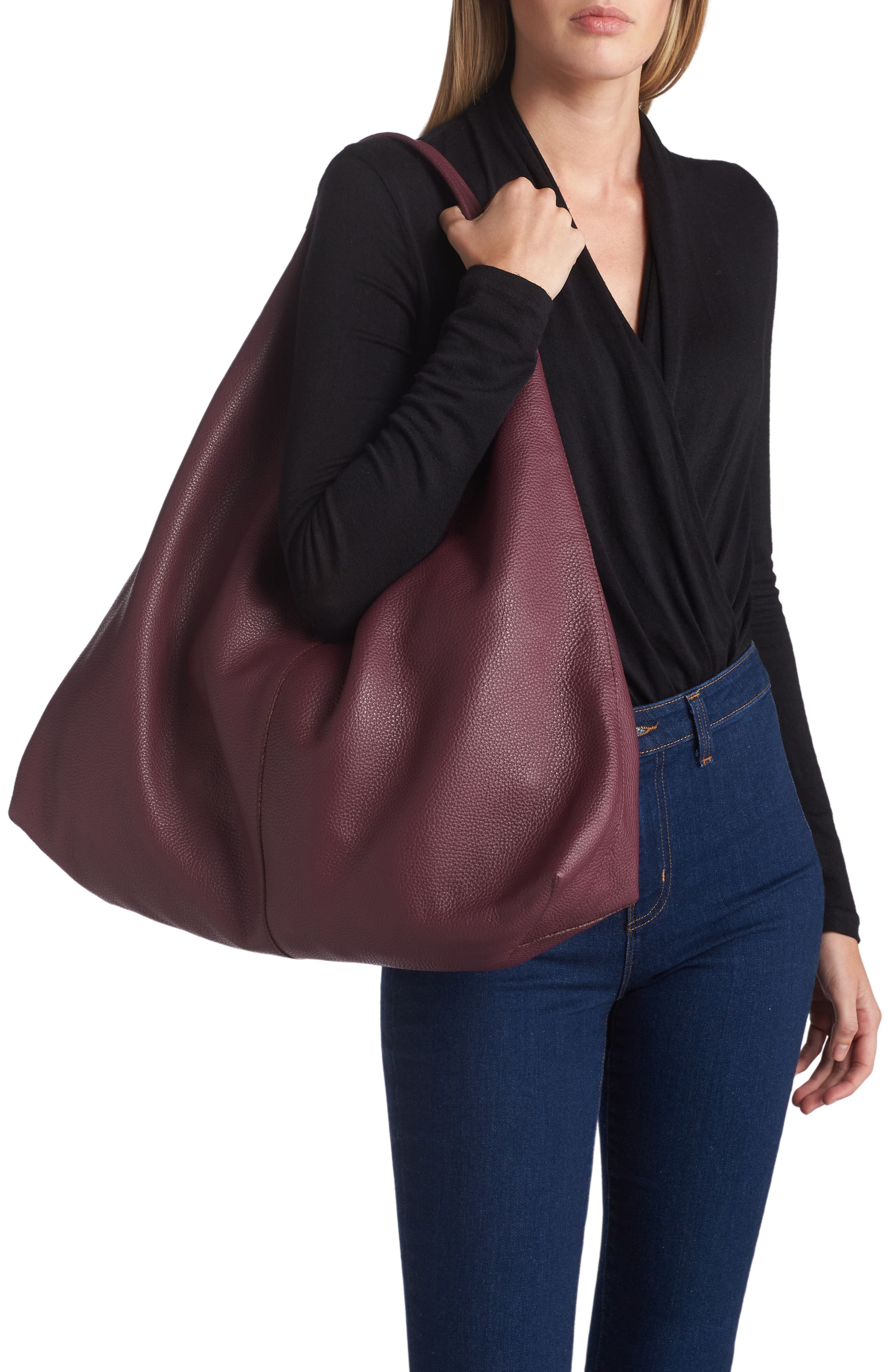 Kurt Geiger London Violet Leather Hobo Bag, Main, color, 
