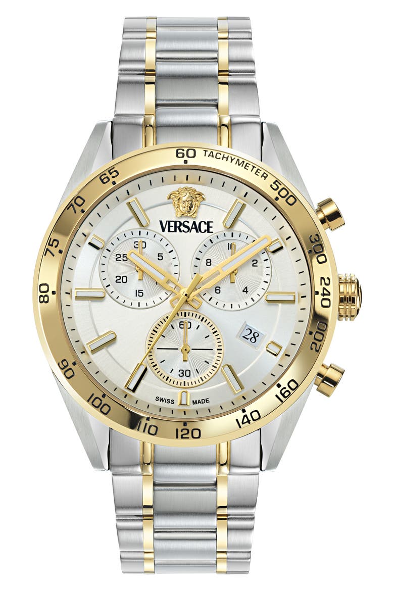 V-Code Chronograph Bracelet Watch, 41mm, Main, color, TWO TONE