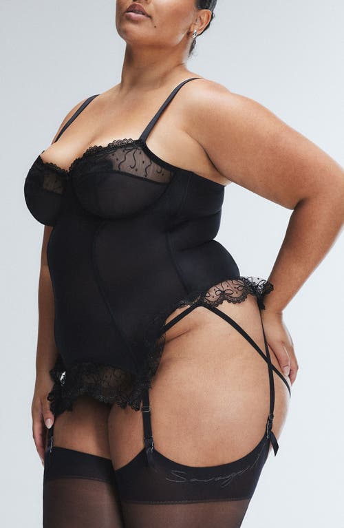 Savage X Fenty Loveline Undewire Basque In Black Caviar