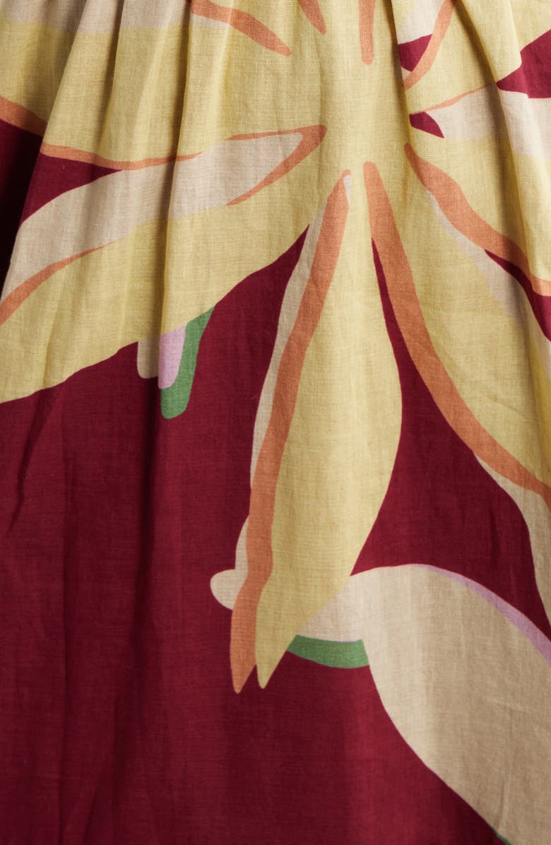 Rails Krina Floral Ruched Dress, Alternate, color, Red Palma