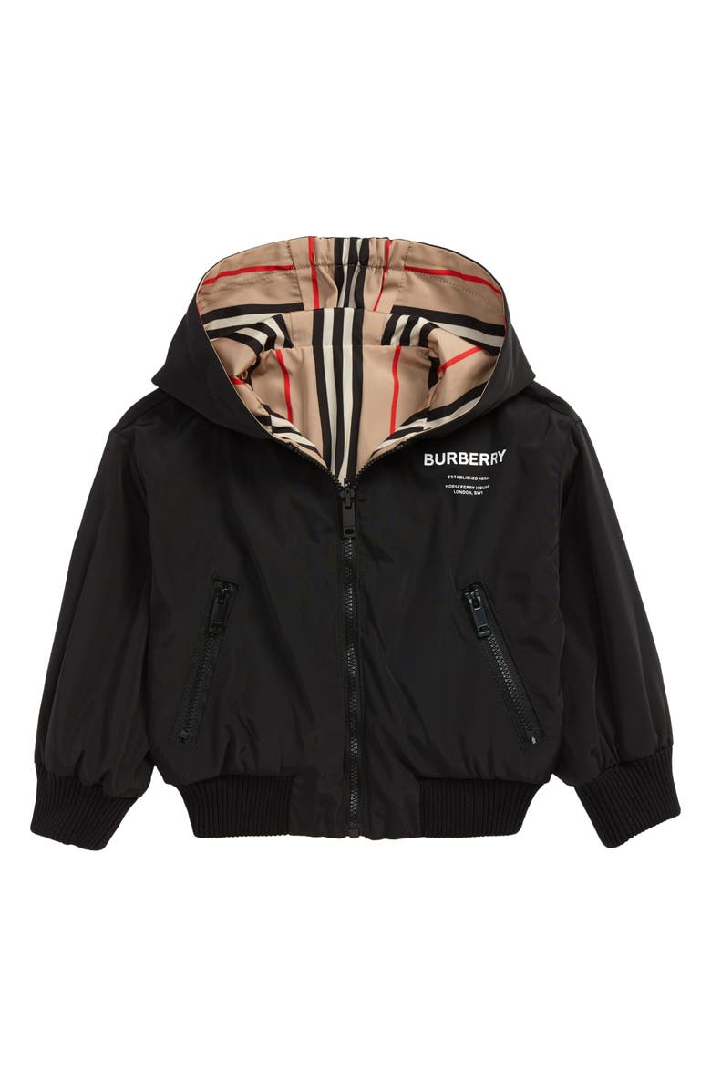 Burberry Kids' Tommy Icon Reversible Hooded Jacket, Main, color, 