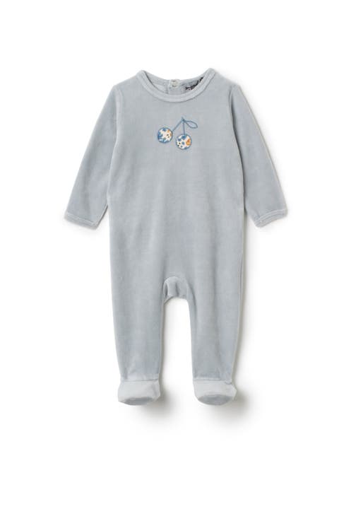 Boy Cherry Embroidered Wrap Romper (Baby)