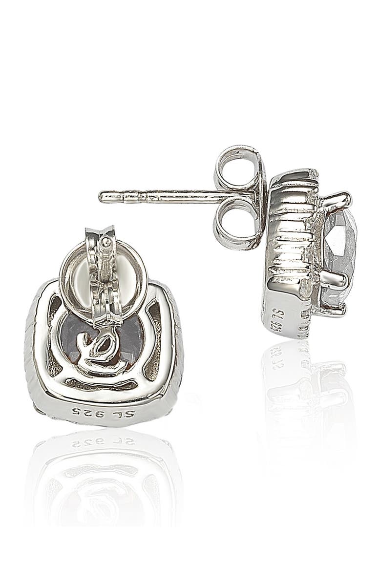 SUZY LEVIAN Prong Set CZ Halo Stud Earrings, Alternate, color, 