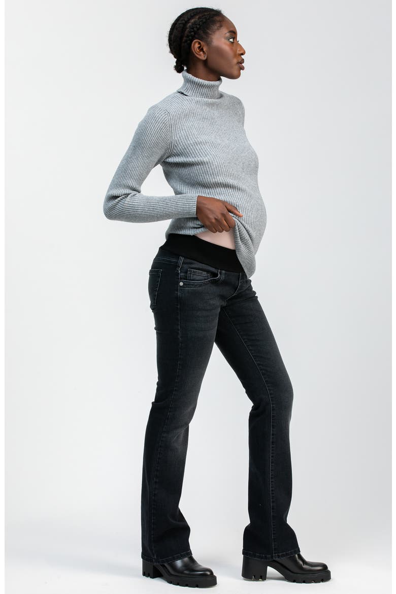 Slim Bootcut Maternity Jeans, Alternate, color, BLACK STONED