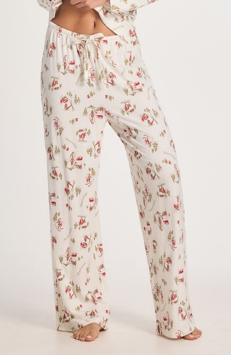 SAVAGE X FENTY Softcore Modal Blend Sleep Pants, Main, color, Petal White Sultry Slopes