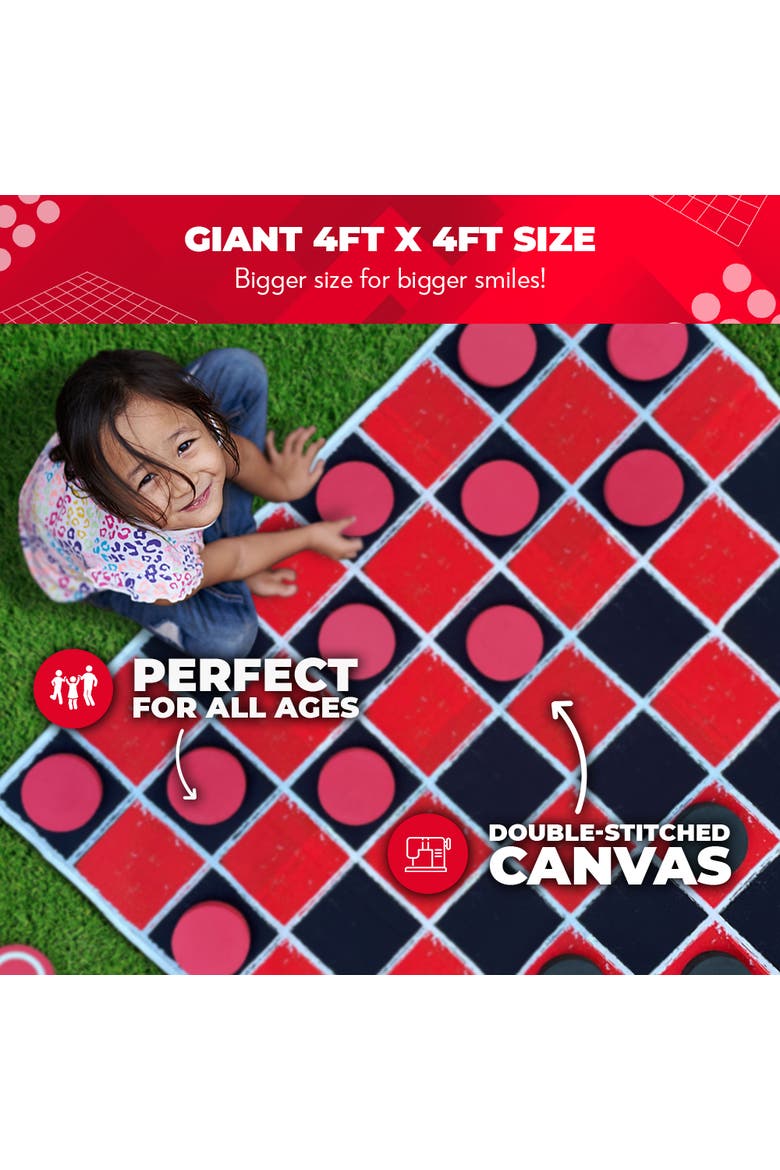 Giant Checkers & Tic Tac Toe Game, Alternate, color, Black, Red