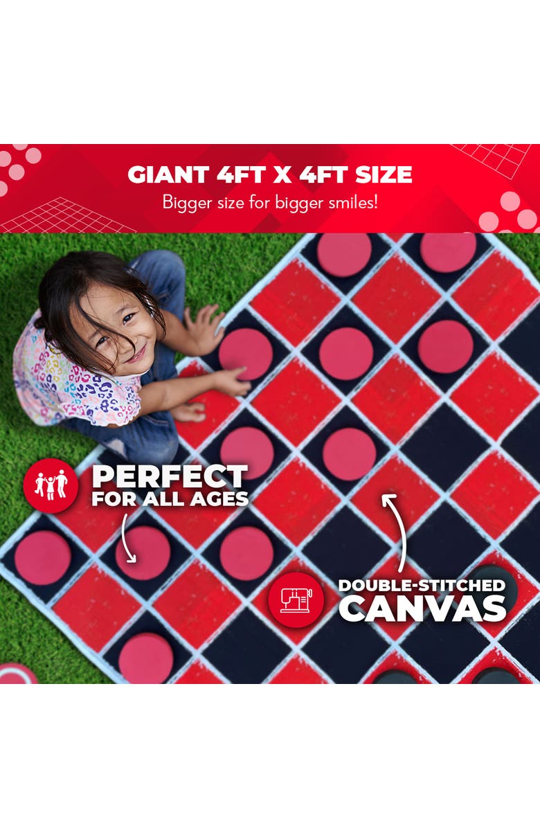 Swooc Games Giant Checkers & Tic Tac Toe Game, Alternate, color, Black, Red