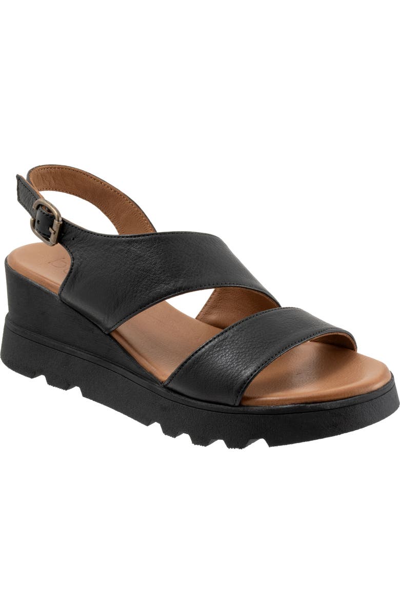 Bueno Gianna Slingback Platform Wedge Sandal, Main, color, Black