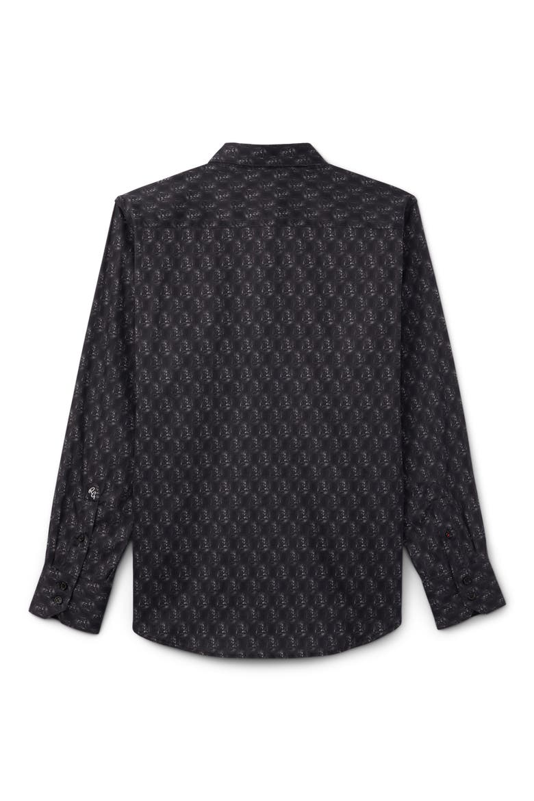 Fighting Chance Long Sleeve Stretch Cotton Shirt, Alternate, color, BLACK